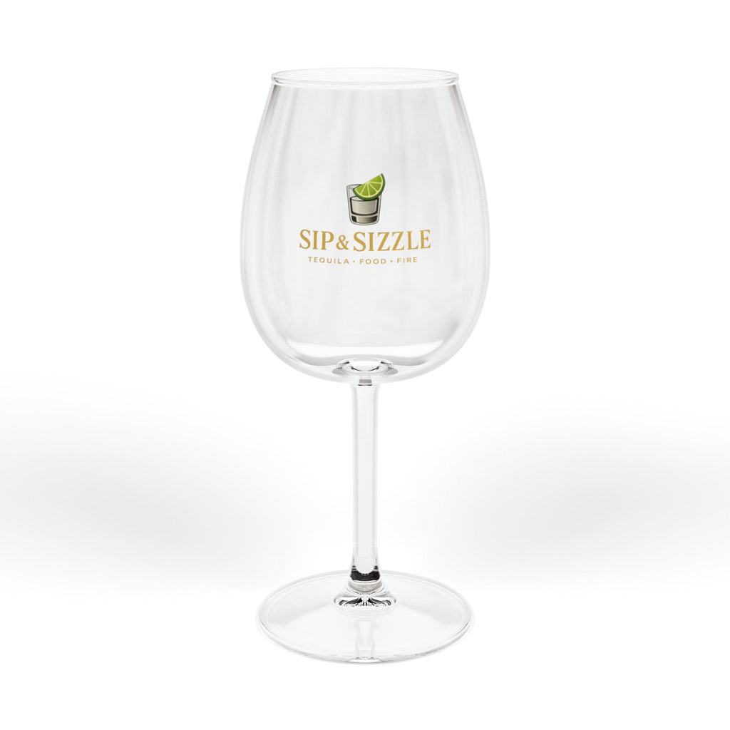 Sip & Sizzle 12oz Wine Glass – Gold Logo Cocktail & Wine Stemware