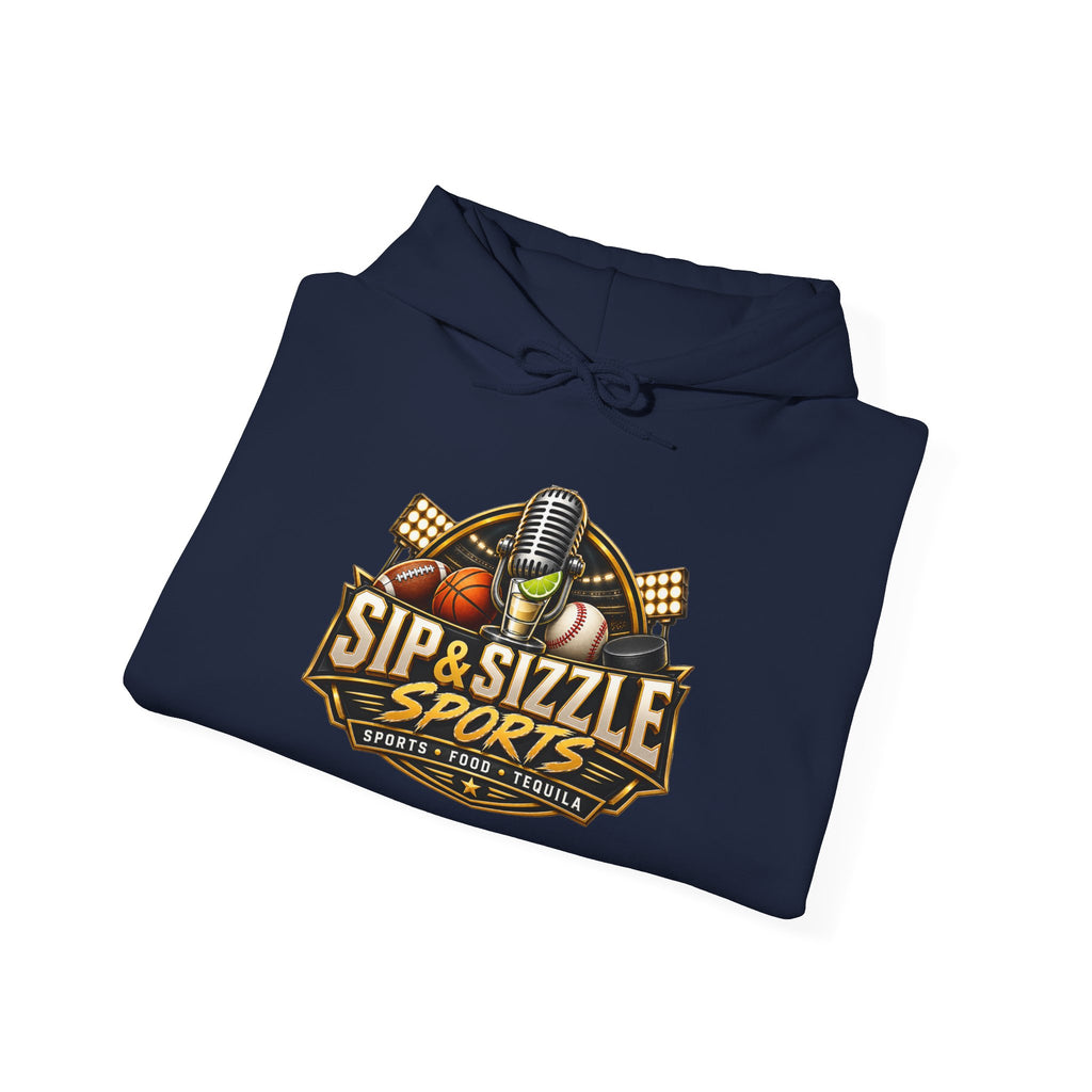Copy of Sip & Sizzle Sports Hoodie — Sports Podcast Logo Pullover