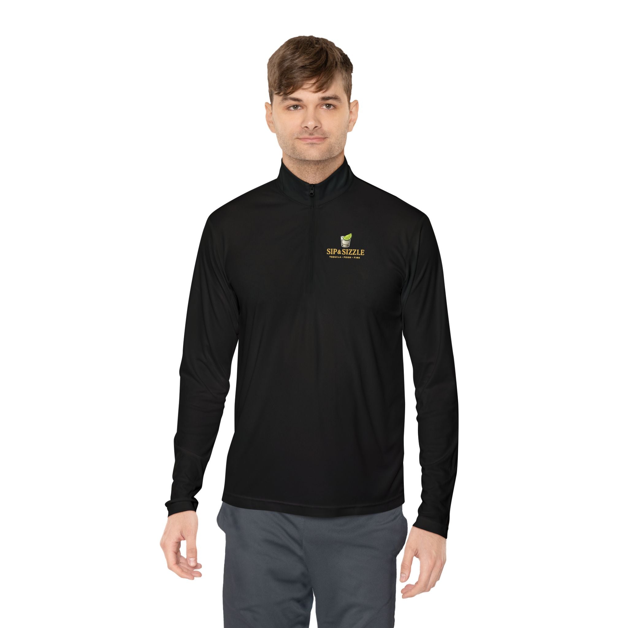 Quarter-Zip Pullover — "Sip & Sizzle" Avocado Bar Logo
