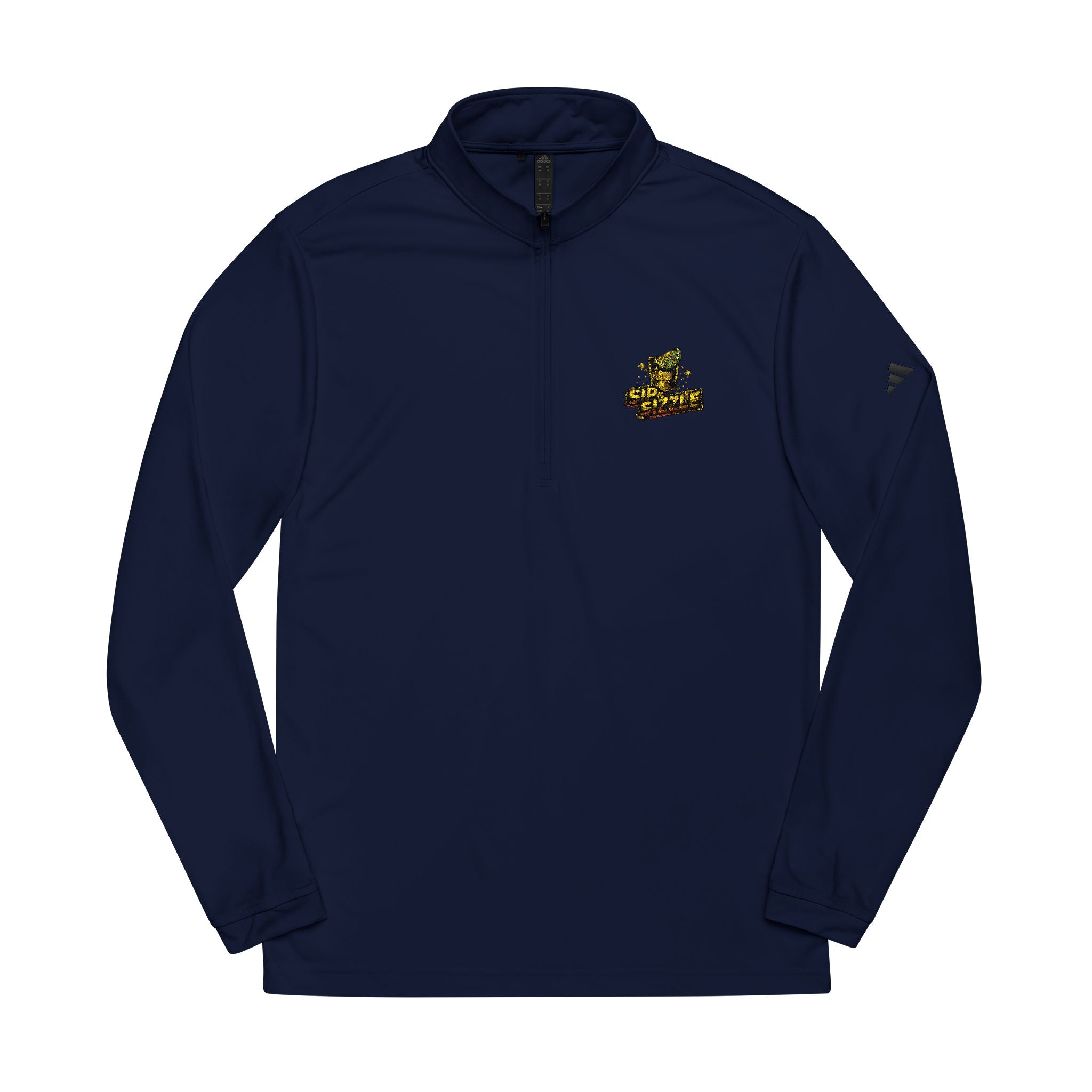 Embroidered Cheetah Patch Quarter-Zip Pullover