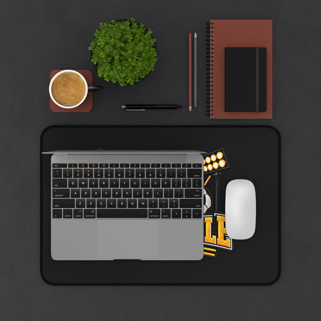Sip & Sizzle Sports Desk Mat — Gaming/Work Mouse Pad with Football, Basketball, Baseball & Soccer Design