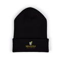 Embroidered Daffodil Cuffed Beanie — Floral Spring Knit Hat